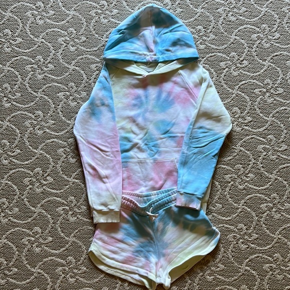 Multi-colored outfit.